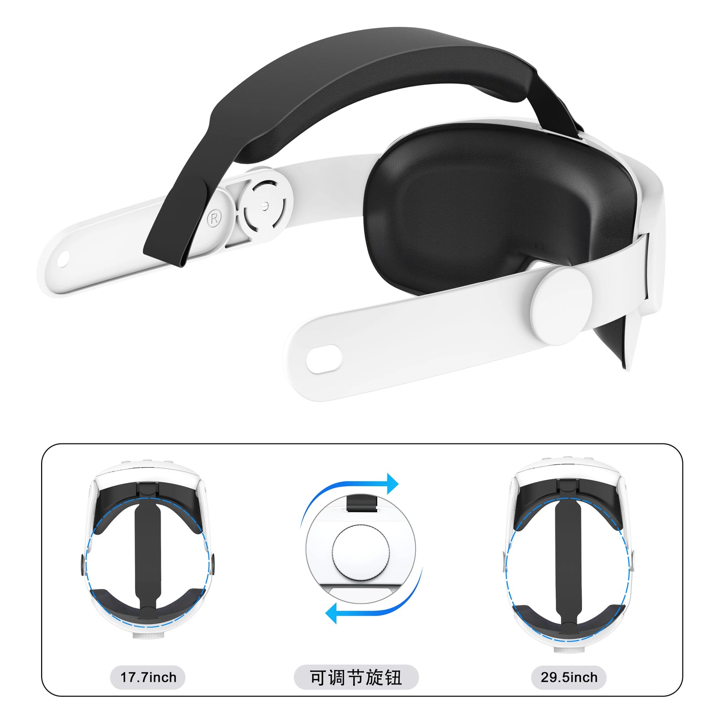 حزام رأس قابل للتعديل لـ Meta Quest 3S، وحزام رأس Elite، وحزام رأس بديل لـ Oculus Quest 3 VR Accessories