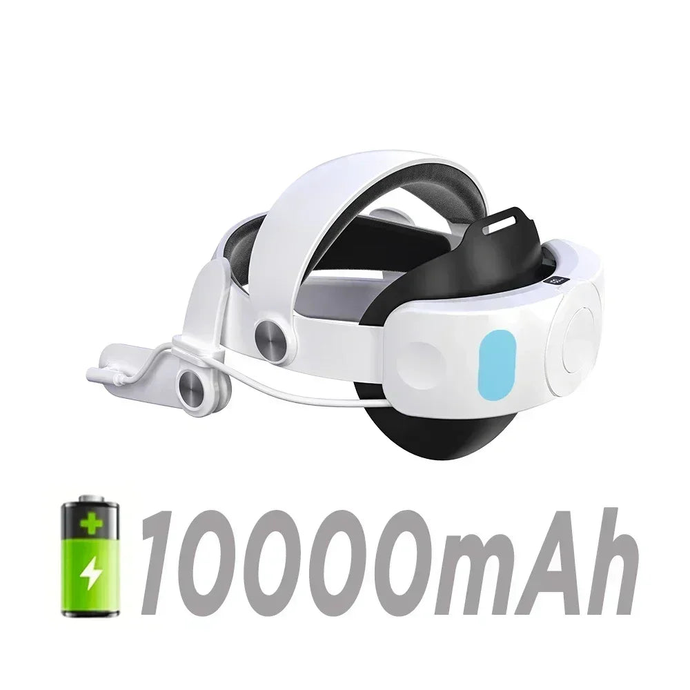 حزام Elite بديل لجهاز Meta Quest 3/Quest 3s، بطارية 10000 مللي أمبير/ساعة، حزام رأس مريح، شحن 18 وات، وقت لعب ودعم محسّن