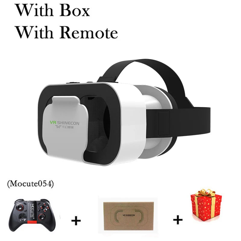Shinecon Viar Virtual Reality VR Glasses Headset 3D Device Helmet Goggles Lenses For Smartphone Smart Phone With Game Controller