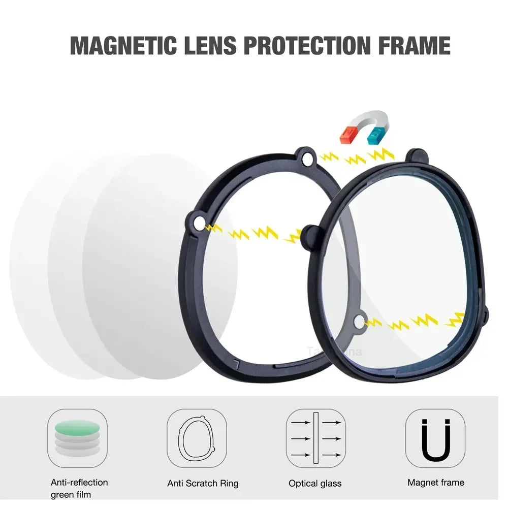 For Meta Quest 3S/Quest 2 Lens Myopia Anti Blue Light Magnetic Glasses Frame Quick Disassemble Inserts VR Prescription Lenses