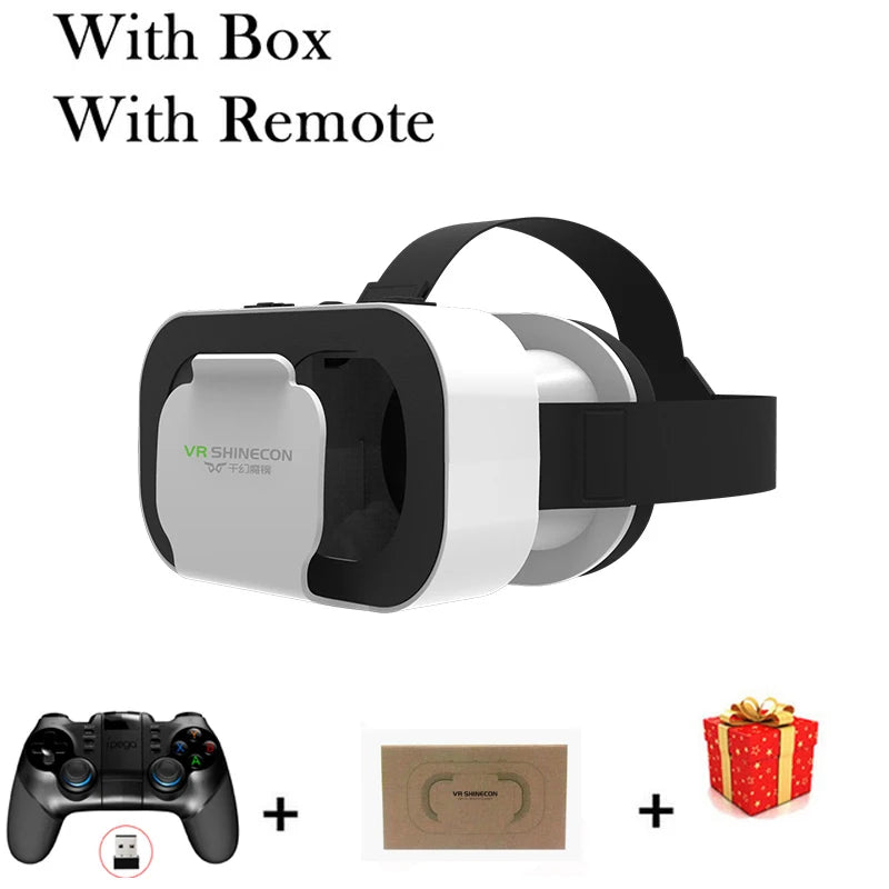Shinecon Viar Virtual Reality VR Glasses Headset 3D Device Helmet Goggles Lenses For Smartphone Smart Phone With Game Controller