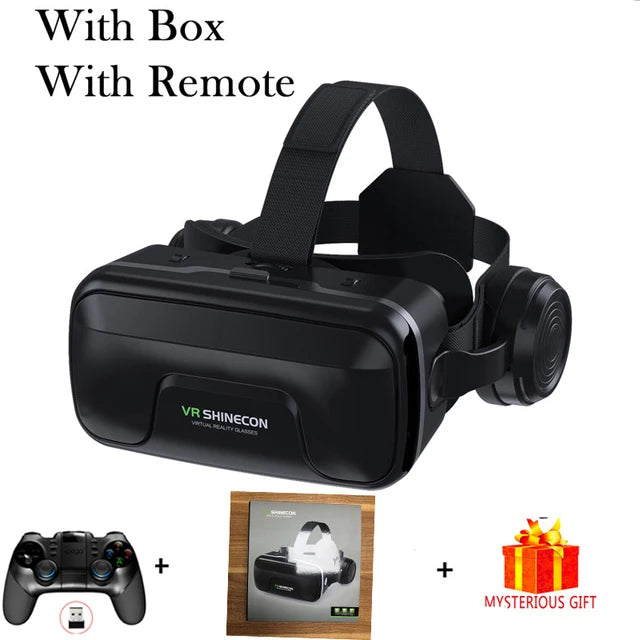 Shinecon Viar 3D Virtual Reality VR Glasses Headset Devices Helmet Lenses Goggles Smart For Smartphones Phone With Controllers