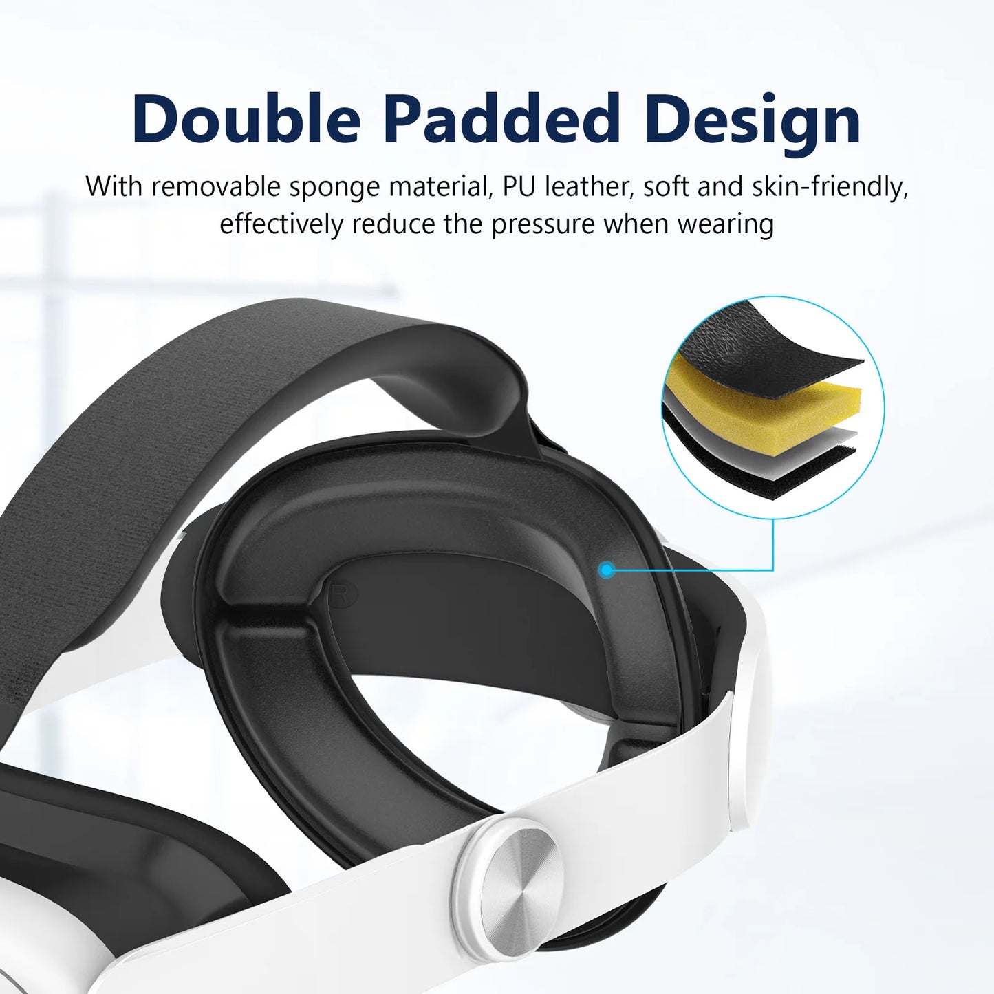 حزام رأس قابل للتعديل لـ Meta Quest 3S، وحزام رأس Elite، وحزام رأس بديل لـ Oculus Quest 3 VR Accessories