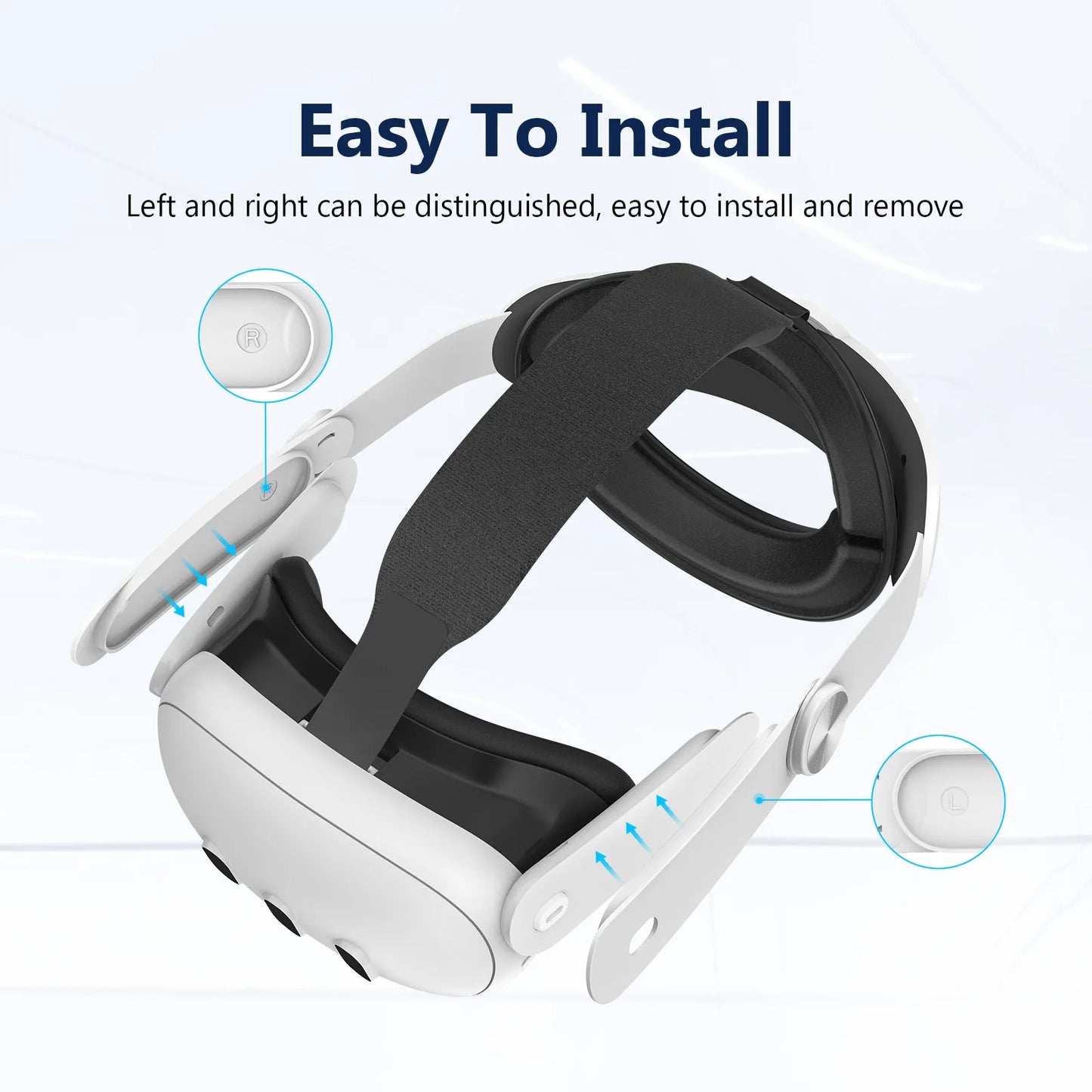 حزام رأس قابل للتعديل لـ Meta Quest 3S، وحزام رأس Elite، وحزام رأس بديل لـ Oculus Quest 3 VR Accessories