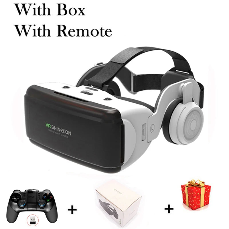 Shinecon Viar Virtual Reality VR Glasses Headset 3D Device Helmet Goggles Lenses For Smartphone Smart Phone With Game Controller