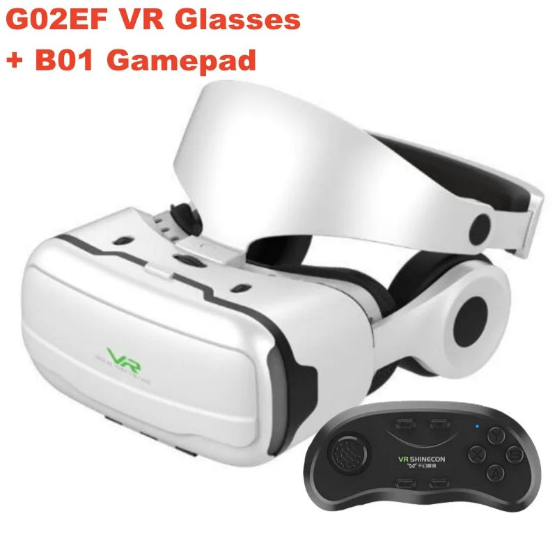 نظارات الواقع الافتراضي G02EF IMAX HD نظارات ثلاثية الأبعاد من Google Cardboard Box سماعة رأس ستيريو للواقع الافتراضي لهواتف IOS وAndroid، تدعم لوحة الألعاب