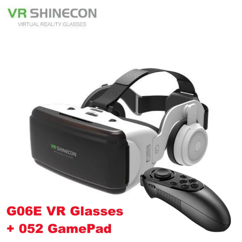 نظارات الواقع الافتراضي IMAX VR نظارات ثلاثية الأبعاد بشاشة ضخمة من Google Cardboard Box وخوذة الواقع الافتراضي للهواتف مقاس 4.5-6.53 بوصة، تدعم عصا التحكم في الألعاب