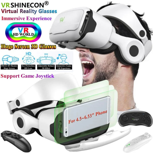 نظارات الواقع الافتراضي G02EF IMAX HD نظارات ثلاثية الأبعاد من Google Cardboard Box سماعة رأس ستيريو للواقع الافتراضي لهواتف IOS وAndroid، تدعم لوحة الألعاب