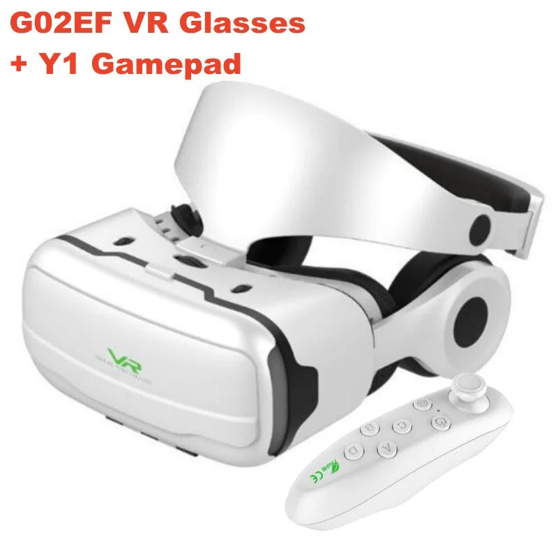 نظارات الواقع الافتراضي G02EF IMAX HD نظارات ثلاثية الأبعاد من Google Cardboard Box سماعة رأس ستيريو للواقع الافتراضي لهواتف IOS وAndroid، تدعم لوحة الألعاب