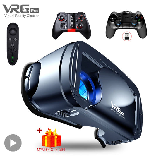 نظارات الواقع الافتراضي VRG Pro VR، أجهزة سماعات الواقع الافتراضي Viar 3D، نظارات خوذة، عدسات ذكية للهواتف الذكية مع وحدة تحكم