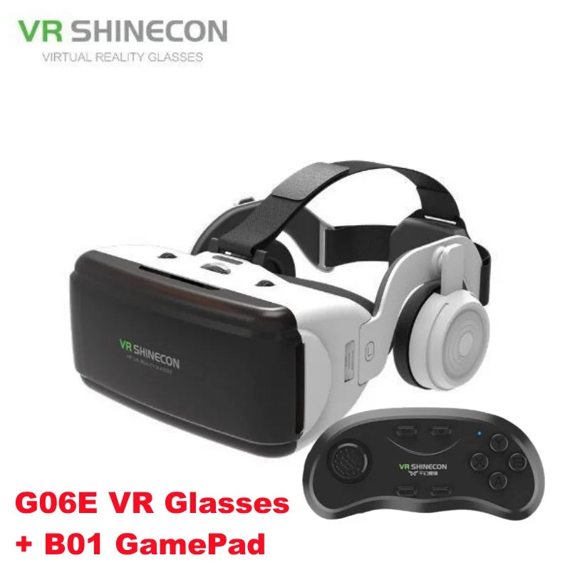 نظارات الواقع الافتراضي IMAX VR نظارات ثلاثية الأبعاد بشاشة ضخمة من Google Cardboard Box وخوذة الواقع الافتراضي للهواتف مقاس 4.5-6.53 بوصة، تدعم عصا التحكم في الألعاب